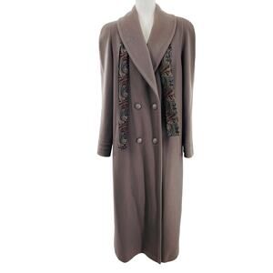 Vintage 80s Alorna by Forstmann Taupe Wool Oversized Long Maxi Winter Coat XL